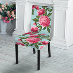 Pink Peony Pattern Print Dining Chair Slipcover