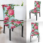 Pink Peony Pattern Print Dining Chair Slipcover