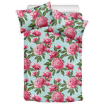 Pink Peony Pattern Print Duvet Cover Bedding Set