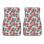 Pink Peony Pattern Print Front Car Floor Mats