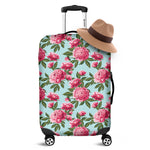 Pink Peony Pattern Print Luggage Cover