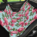 Pink Peony Pattern Print Pet Car Back Seat Cover