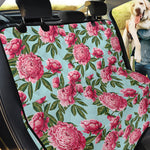 Pink Peony Pattern Print Pet Car Back Seat Cover