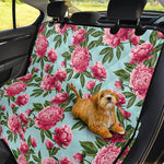 Pink Peony Pattern Print Pet Car Back Seat Cover