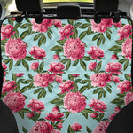 Pink Peony Pattern Print Pet Car Back Seat Cover