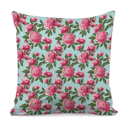 Pink Peony Pattern Print Pillow Cover