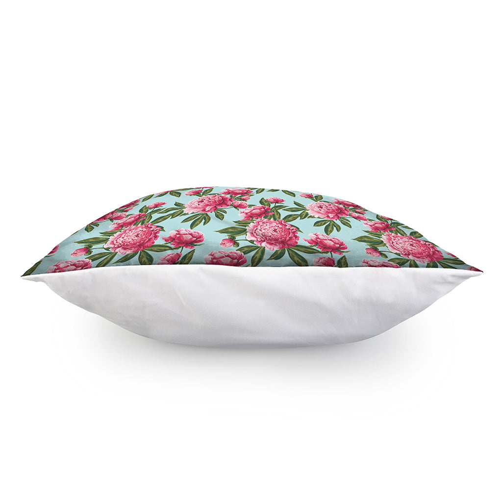 Pink Peony Pattern Print Pillow Cover