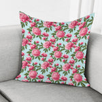 Pink Peony Pattern Print Pillow Cover