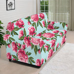 Pink Peony Pattern Print Sofa Cover