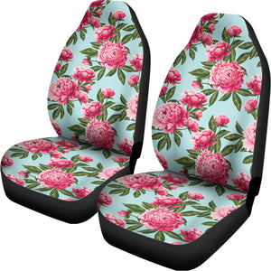 Pink Peony Pattern Print Universal Fit Car Seat Covers