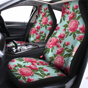 Pink Peony Pattern Print Universal Fit Car Seat Covers