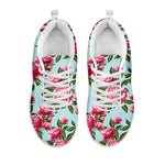 Pink Peony Pattern Print White Sneakers