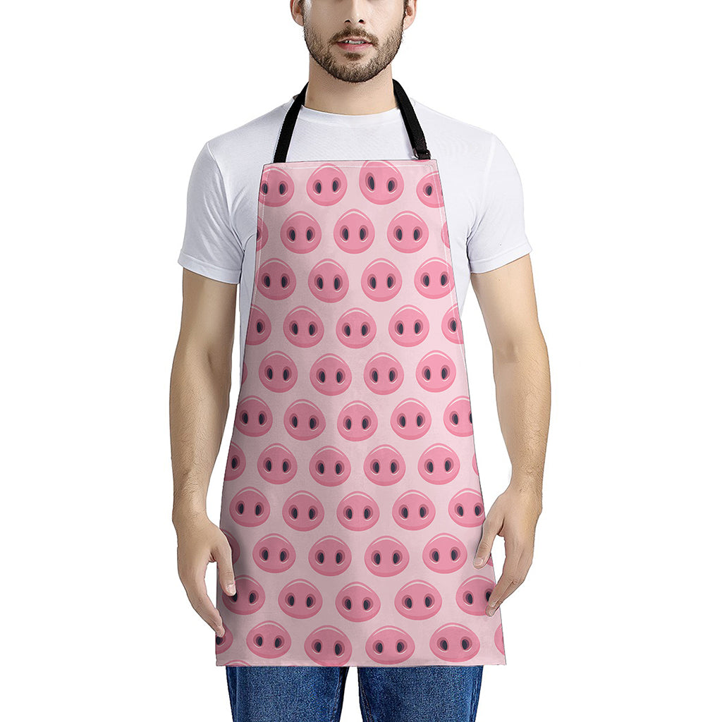 Pink Pig Nose Pattern Print Apron