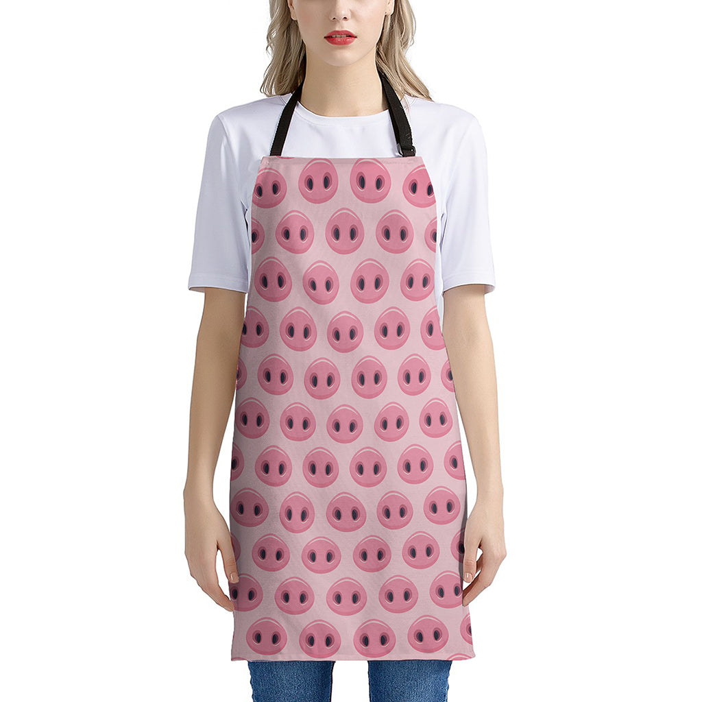 Pink Pig Nose Pattern Print Apron