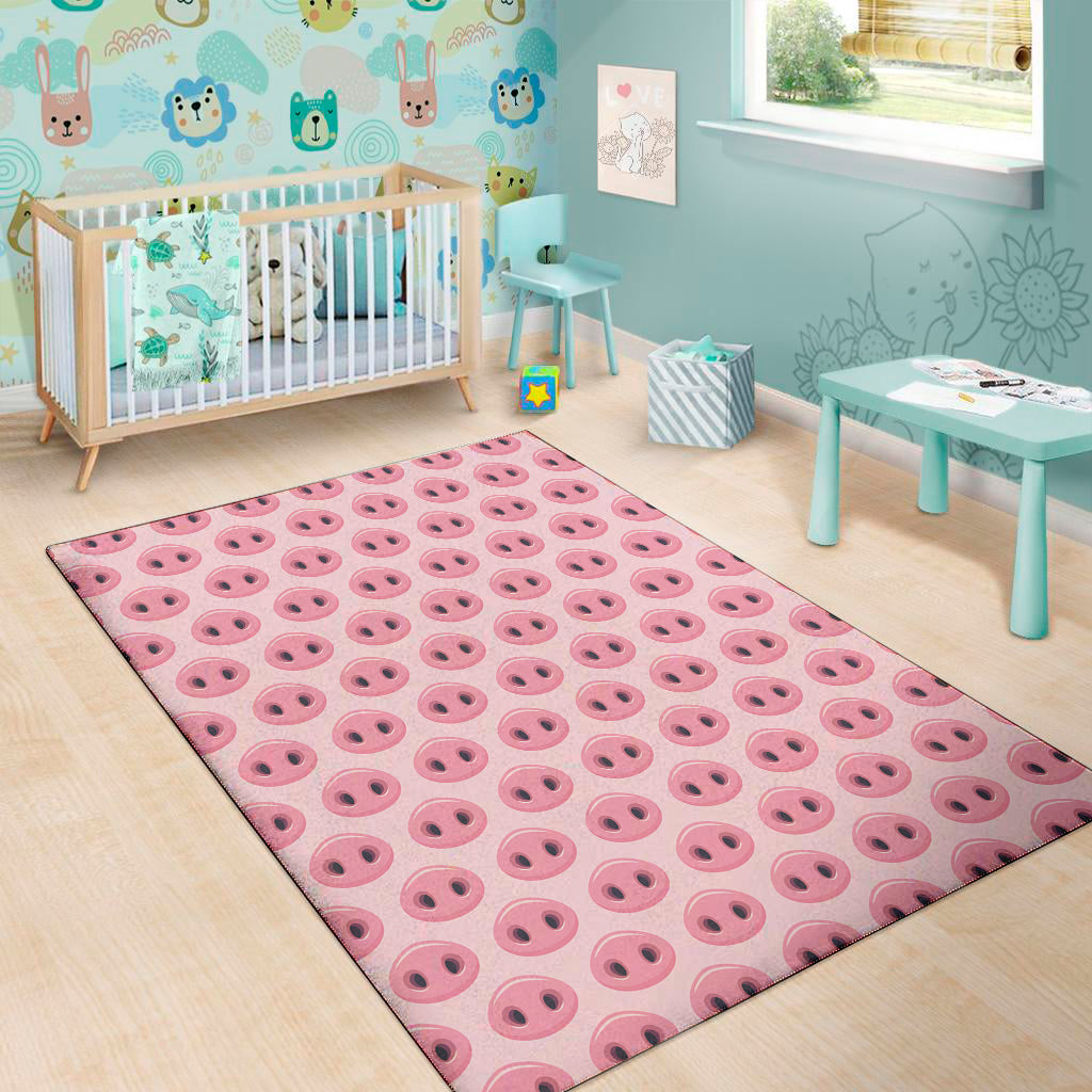 Pink Pig Nose Pattern Print Area Rug