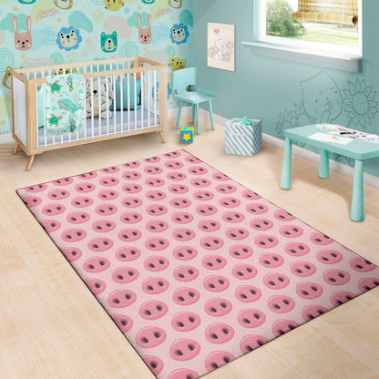 Pink Pig Nose Pattern Print Area Rug