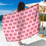 Pink Pig Nose Pattern Print Beach Sarong Wrap