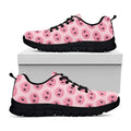Pink Pig Nose Pattern Print Black Running Shoes