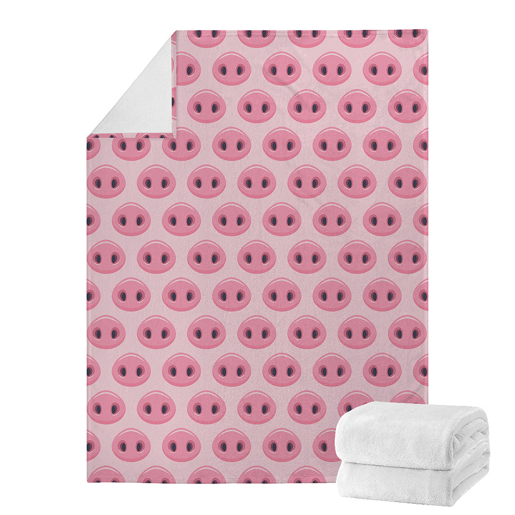 Pink Pig Nose Pattern Print Blanket