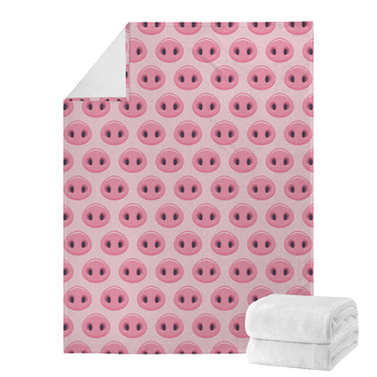 Pink Pig Nose Pattern Print Blanket