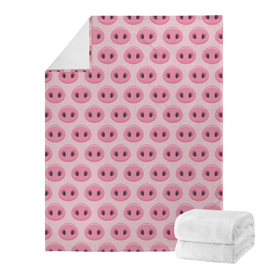 Pink Pig Nose Pattern Print Blanket