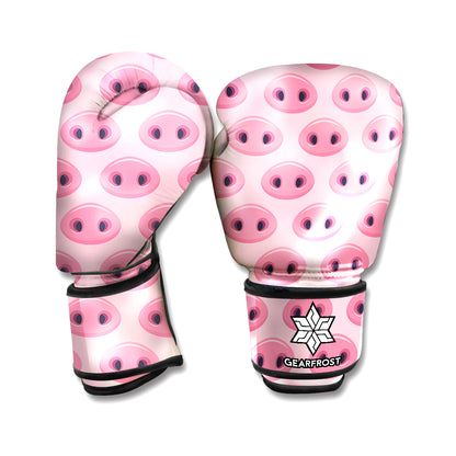 Pink Pig Nose Pattern Print Boxing Gloves