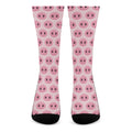 Pink Pig Nose Pattern Print Crew Socks