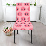 Pink Pig Nose Pattern Print Dining Chair Slipcover