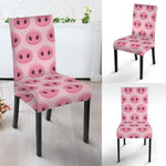Pink Pig Nose Pattern Print Dining Chair Slipcover
