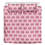 Pink Pig Nose Pattern Print Duvet Cover Bedding Set