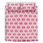 Pink Pig Nose Pattern Print Duvet Cover Bedding Set