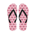 Pink Pig Nose Pattern Print Flip Flops