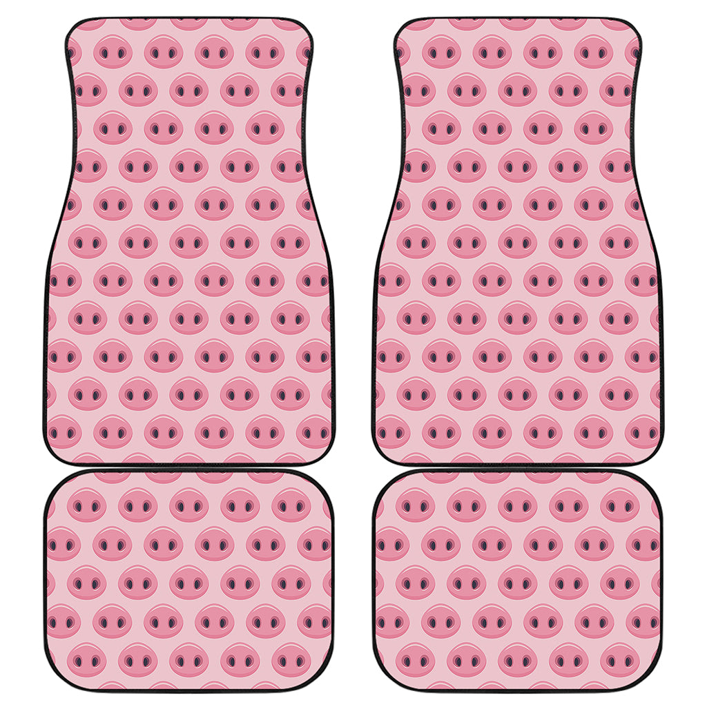 Pink Pig Nose Pattern Print Front and Back Car Floor Mats