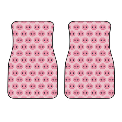 Pink Pig Nose Pattern Print Front Car Floor Mats