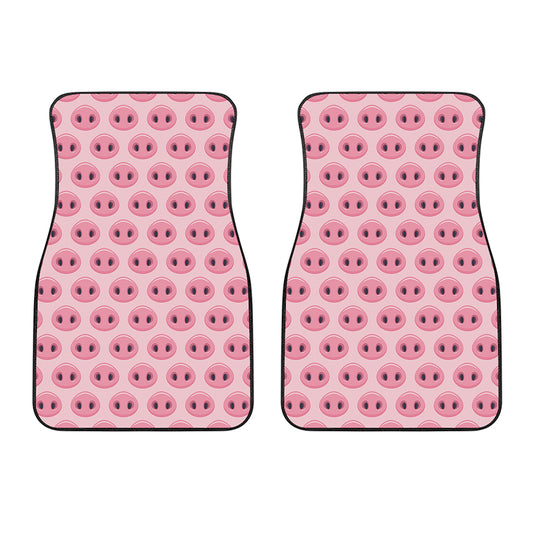 Pink Pig Nose Pattern Print Front Car Floor Mats