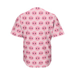 Pink Pig Nose Pattern Print Men's Baseball Jersey