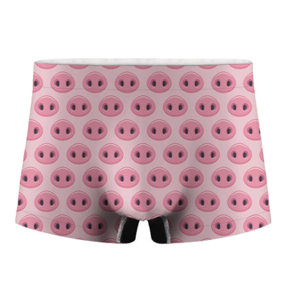Pink Pig Nose Pattern Print Men's Boxer Briefs