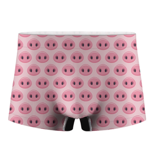 Pink Pig Nose Pattern Print Men's Boxer Briefs