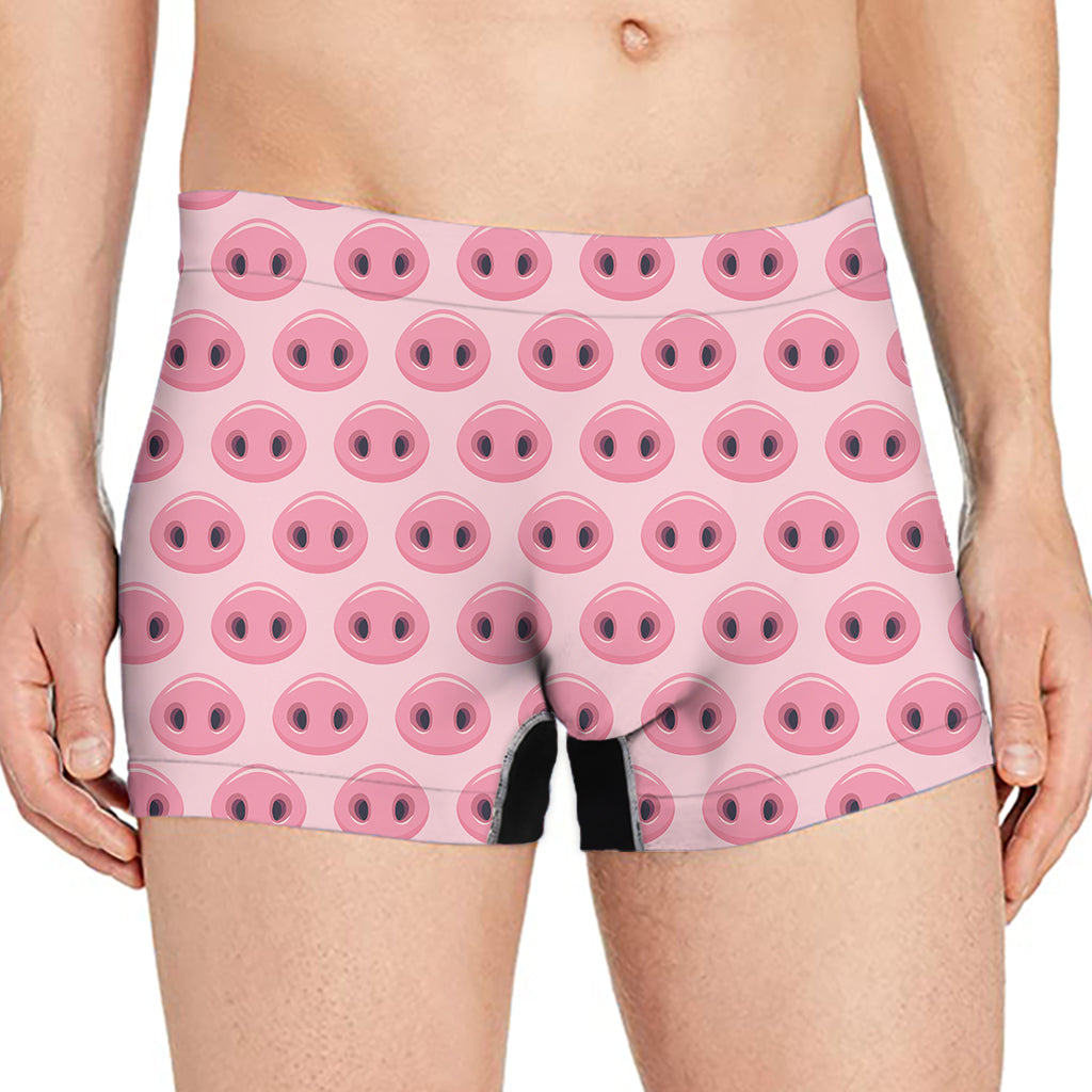 Pink Pig Nose Pattern Print Men's Boxer Briefs