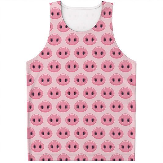 Pink Pig Nose Pattern Print Men's Tank Top