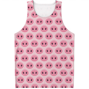 Pink Pig Nose Pattern Print Men's Tank Top