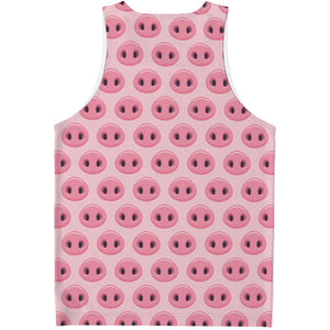 Pink Pig Nose Pattern Print Men's Tank Top