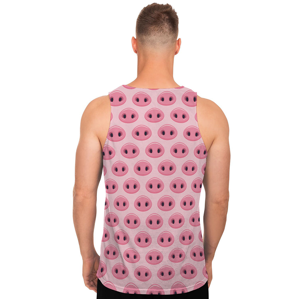 Pink Pig Nose Pattern Print Men's Tank Top