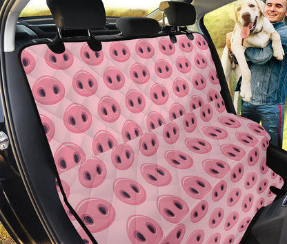 Pink Pig Nose Pattern Print Pet Car Back Seat Cover