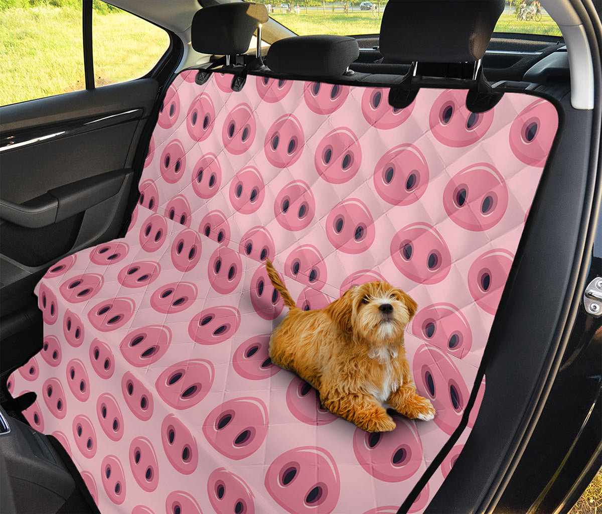Pink Pig Nose Pattern Print Pet Car Back Seat Cover