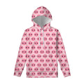 Pink Pig Nose Pattern Print Pullover Hoodie