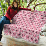 Pink Pig Nose Pattern Print Quilt