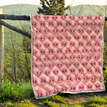 Pink Pig Nose Pattern Print Quilt
