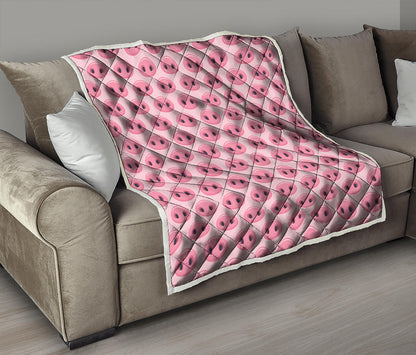 Pink Pig Nose Pattern Print Quilt