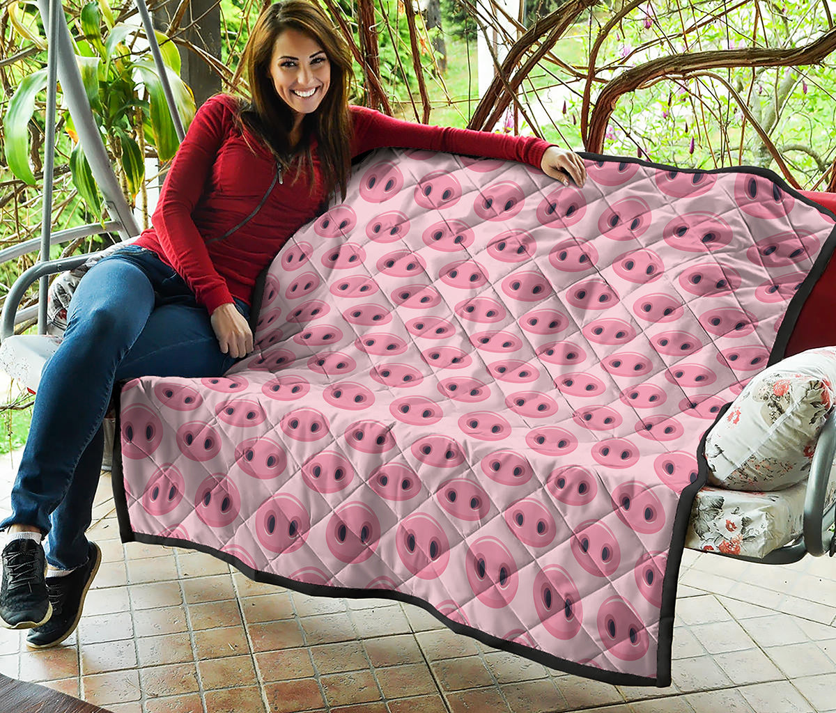 Pink Pig Nose Pattern Print Quilt